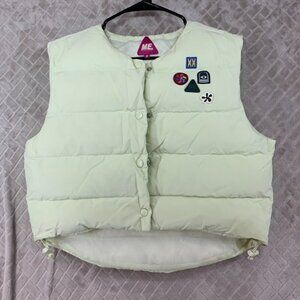 Melody Ehsani Womans Medium Puffer Vest Mint Green Patchwork Gorpcore Outdoors